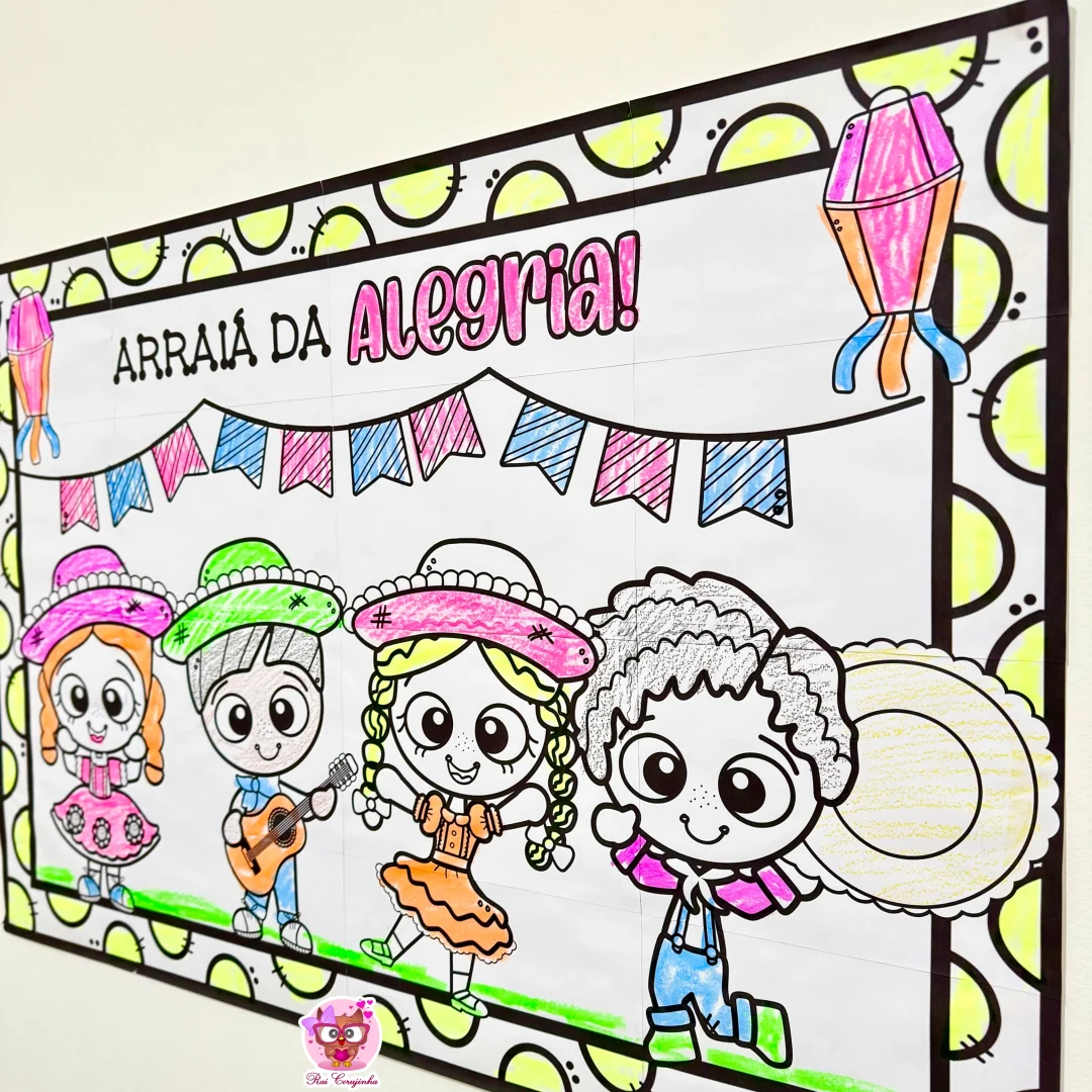 CARTAZ PARA COLORIR FESTA JUNINA