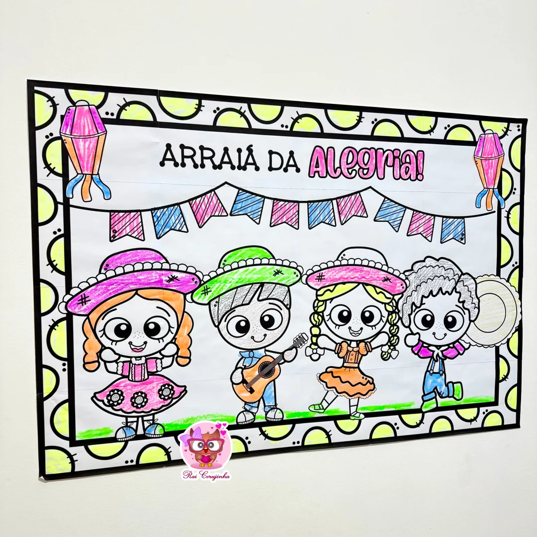 CARTAZ PARA COLORIR FESTA JUNINA
