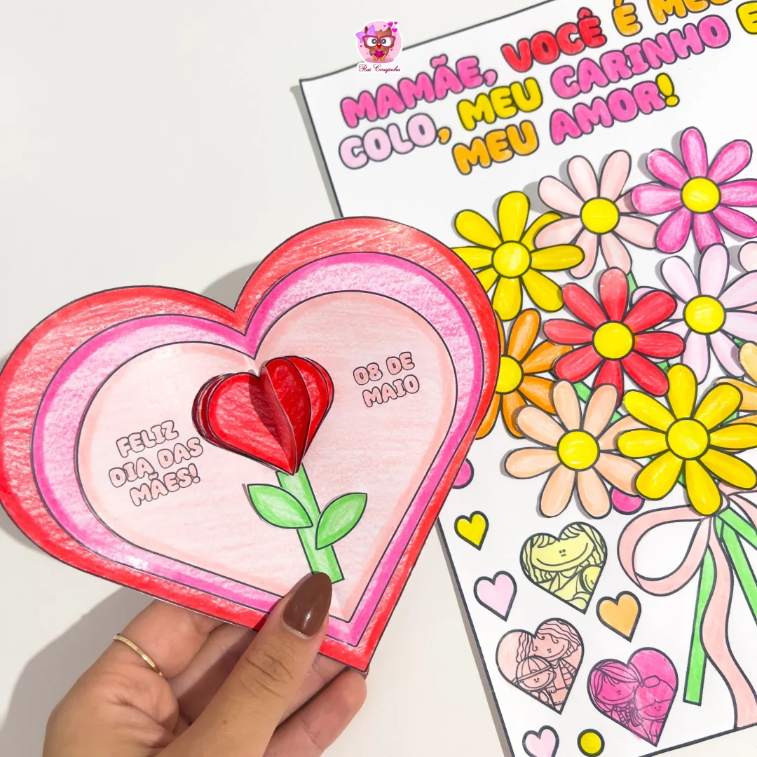 CARTÕES PARA COLORIR DIA DAS MÃES
