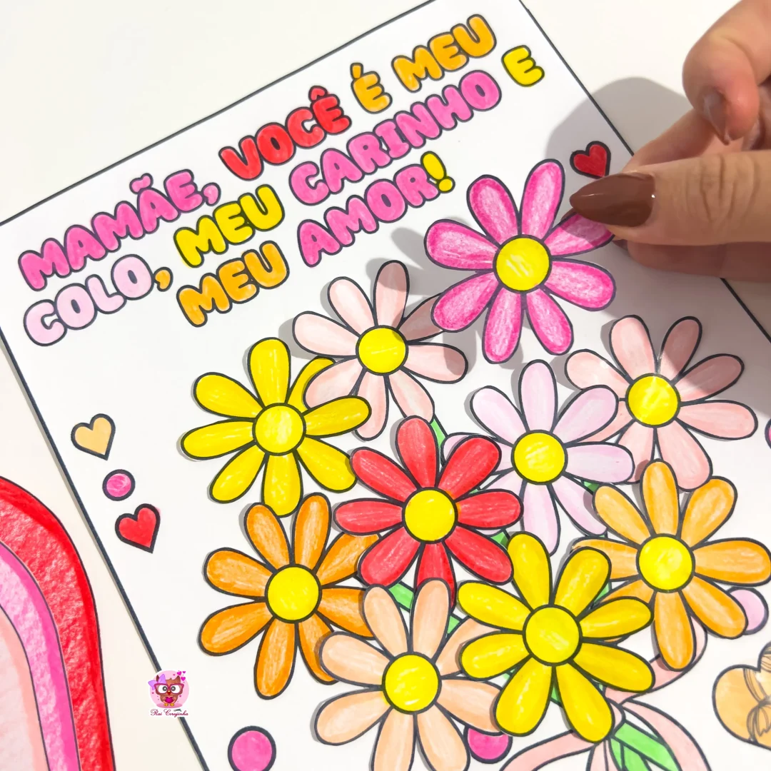 CARTÕES PARA COLORIR DIA DAS MÃES