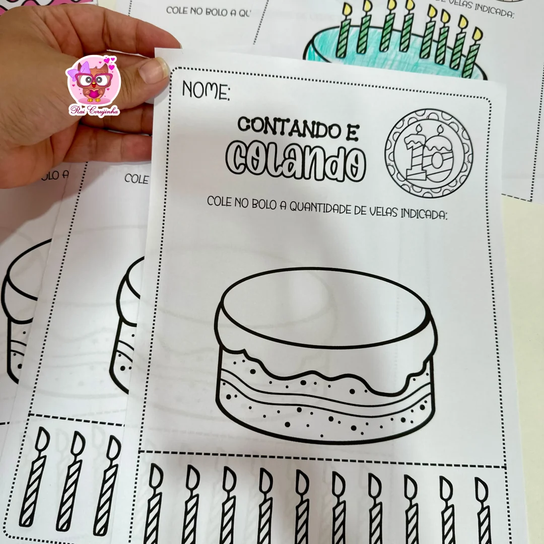 APOSTILA CONTANDO E COLANDO - BOLOS DE ANIVERSÁRIO