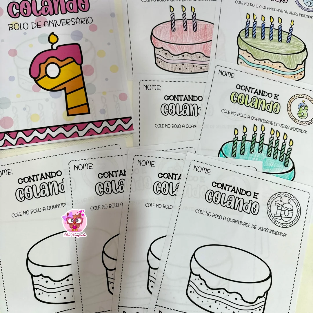 APOSTILA CONTANDO E COLANDO - BOLOS DE ANIVERSÁRIO
