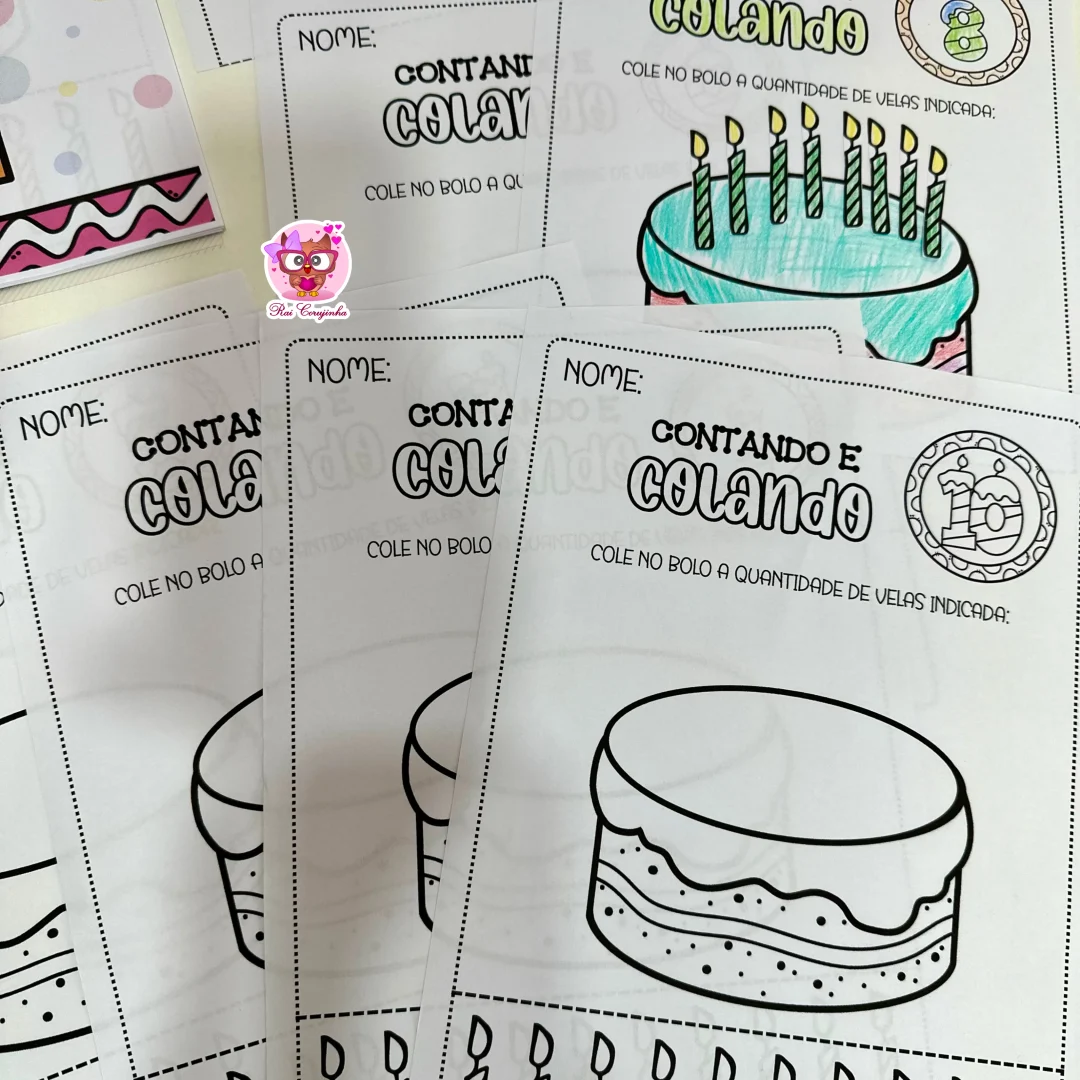 APOSTILA CONTANDO E COLANDO - BOLOS DE ANIVERSÁRIO