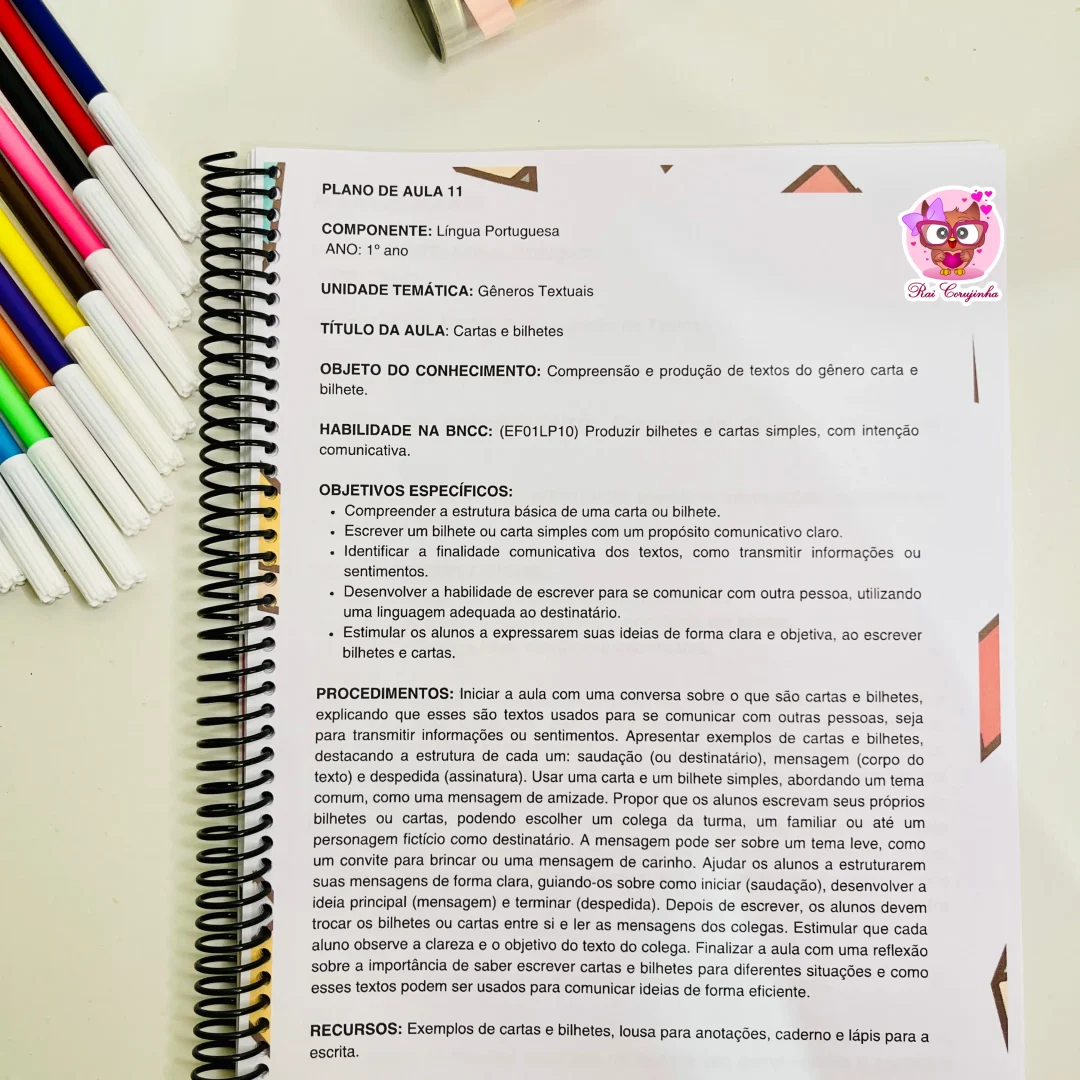 PLANOS DE AULA 1 ANO DO FUNDAMENTAL