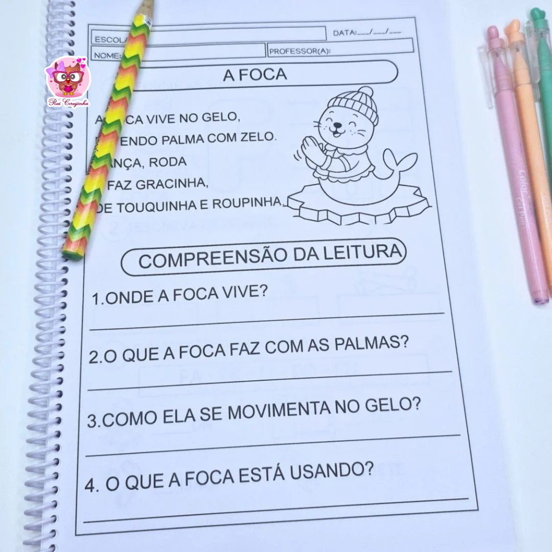 ATIVIDADES SILABAS SIMPLES COM PEQUENOS TEXTOS