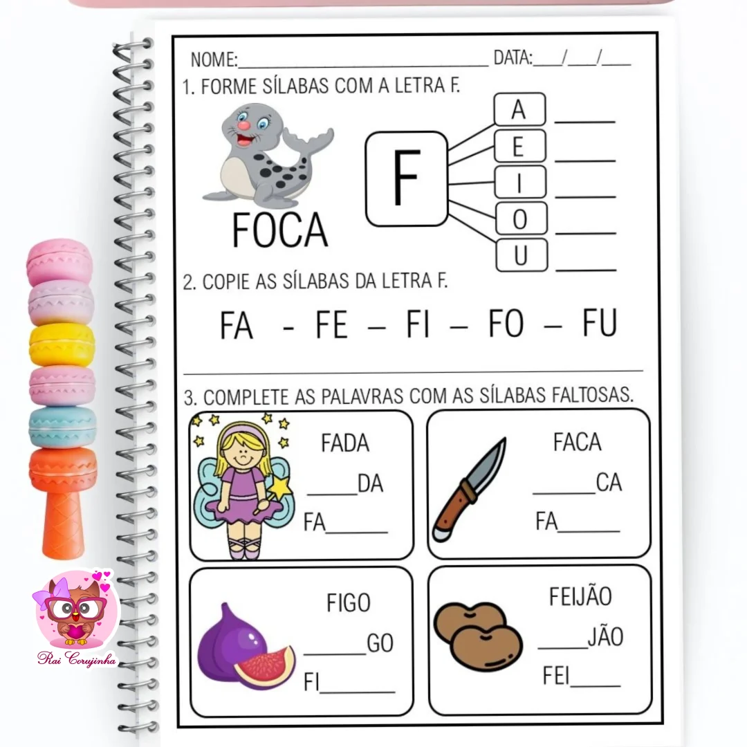CADERNO DAS SÍLABAS