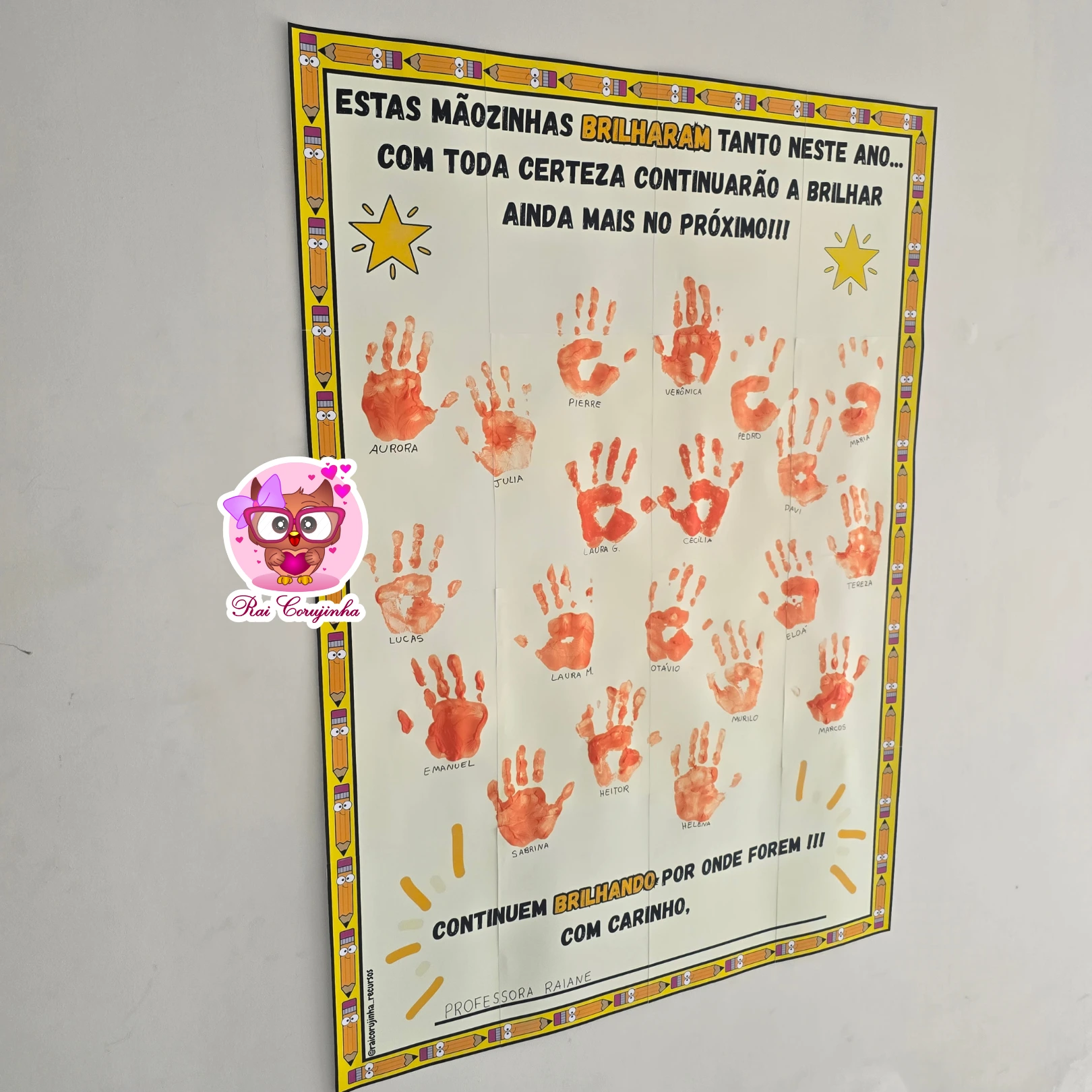 PAINEL COLETIVO MÃOZINHAS QUE BRILHARAM 5 PAINEL COLETIVO MÃOZINHAS QUE BRILHARAM