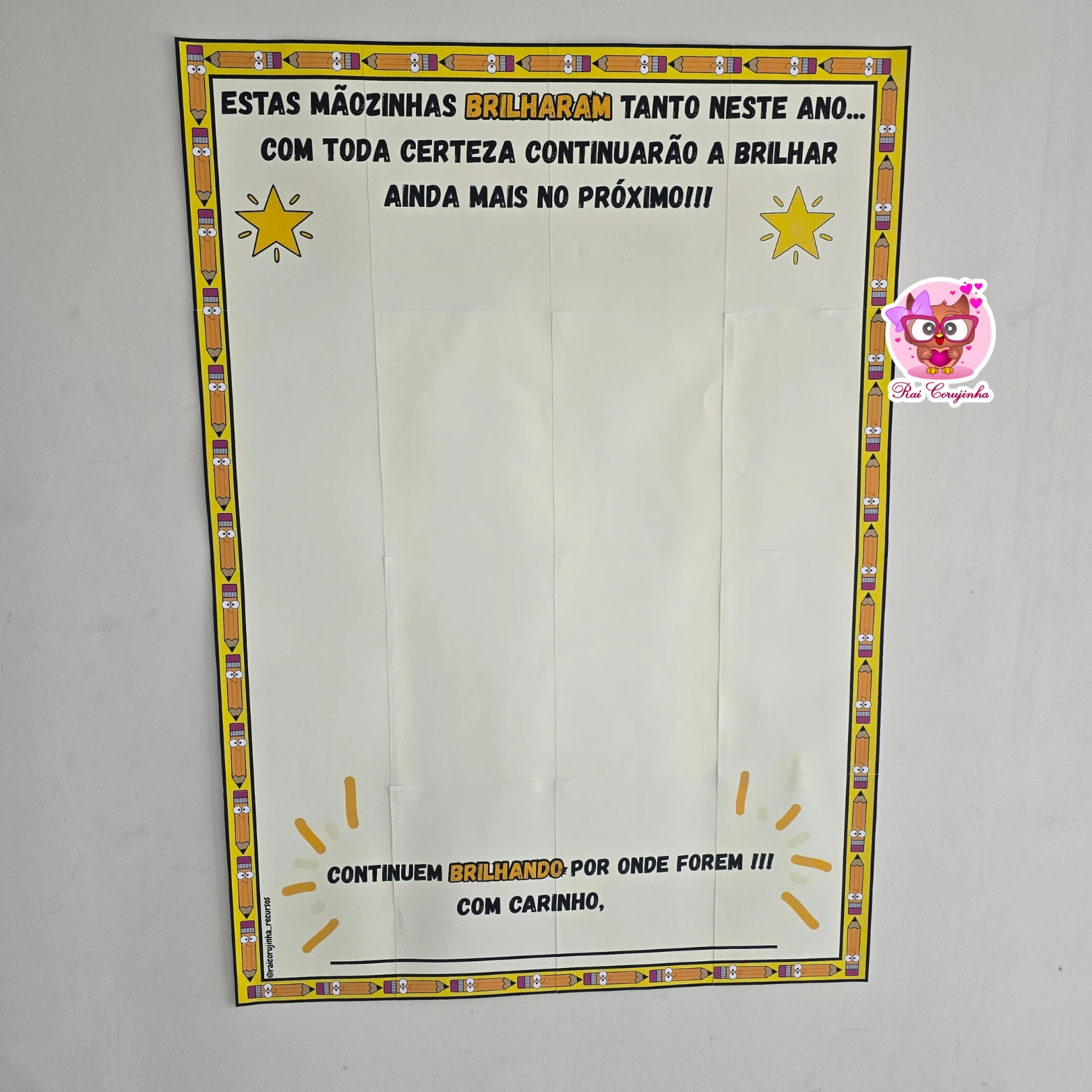 PAINEL COLETIVO MÃOZINHAS QUE BRILHARAM 3 PAINEL COLETIVO MÃOZINHAS QUE BRILHARAM