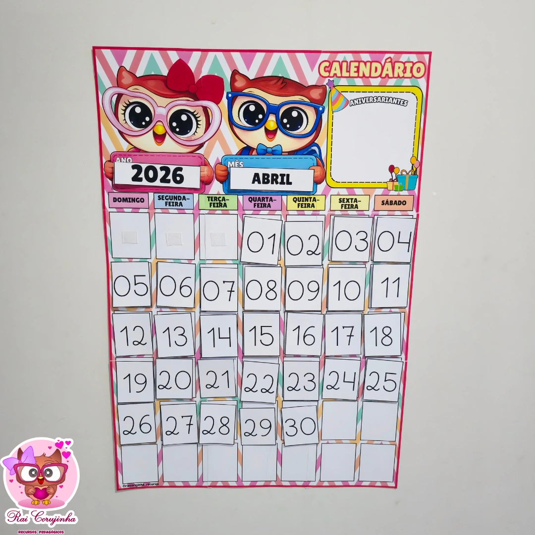 CALENDÁRIO DE PAREDE MÓVEL