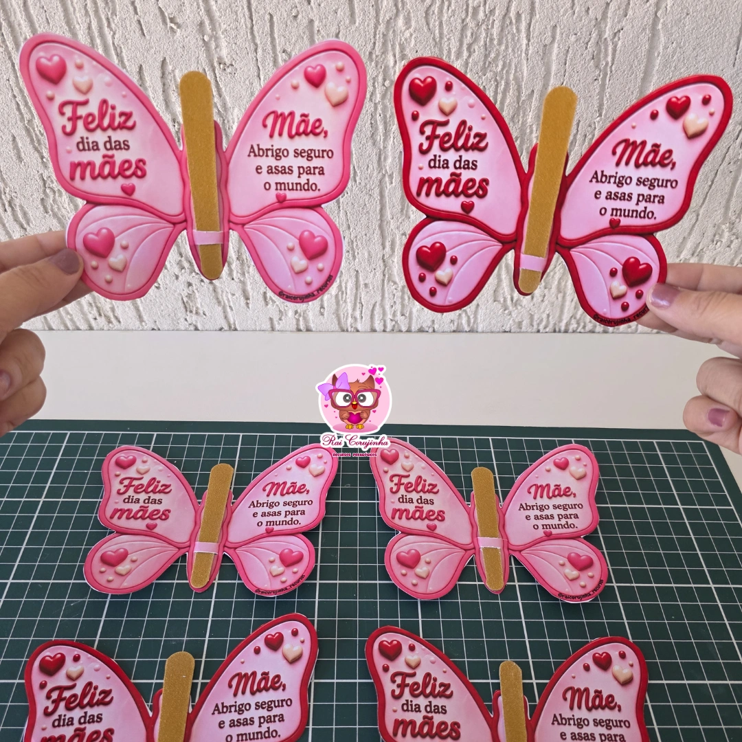 CARTÃO BORBOLETA DIA DAS MÃES
