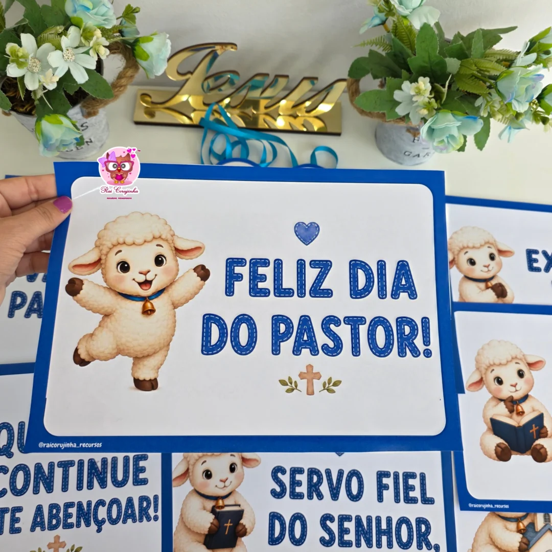 Rai Corujinha Recursos 7 PLAQUINHAS DIA DO PASTOR