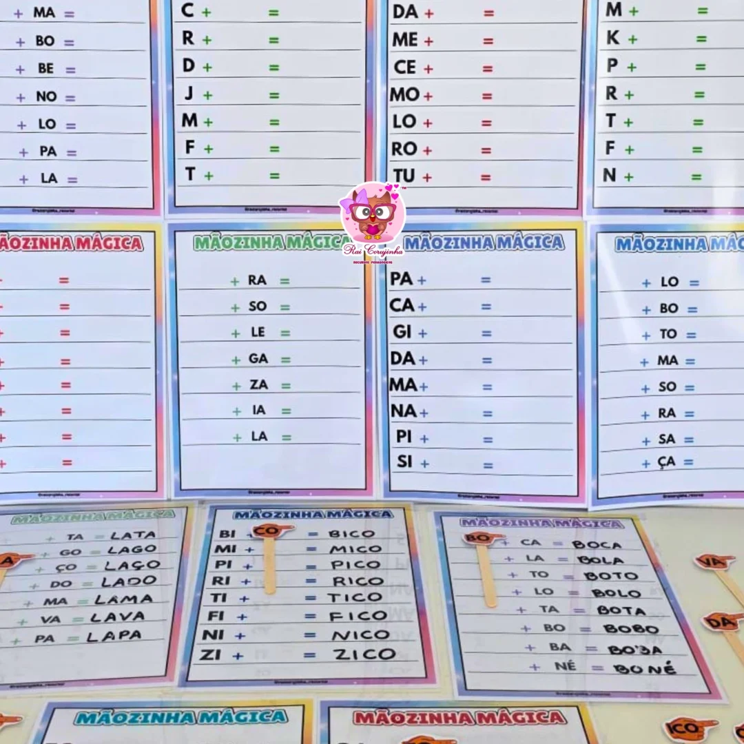 Rai Corujinha Recursos 5 MÃOZINHA MÁGICA PARA ALFABETIZAÇÃO
