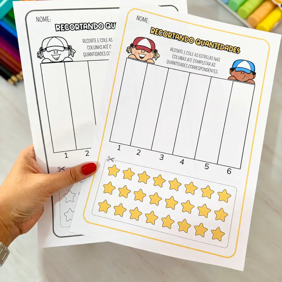 ATIVIDADE RECORTANDO AS QUANTIDADES