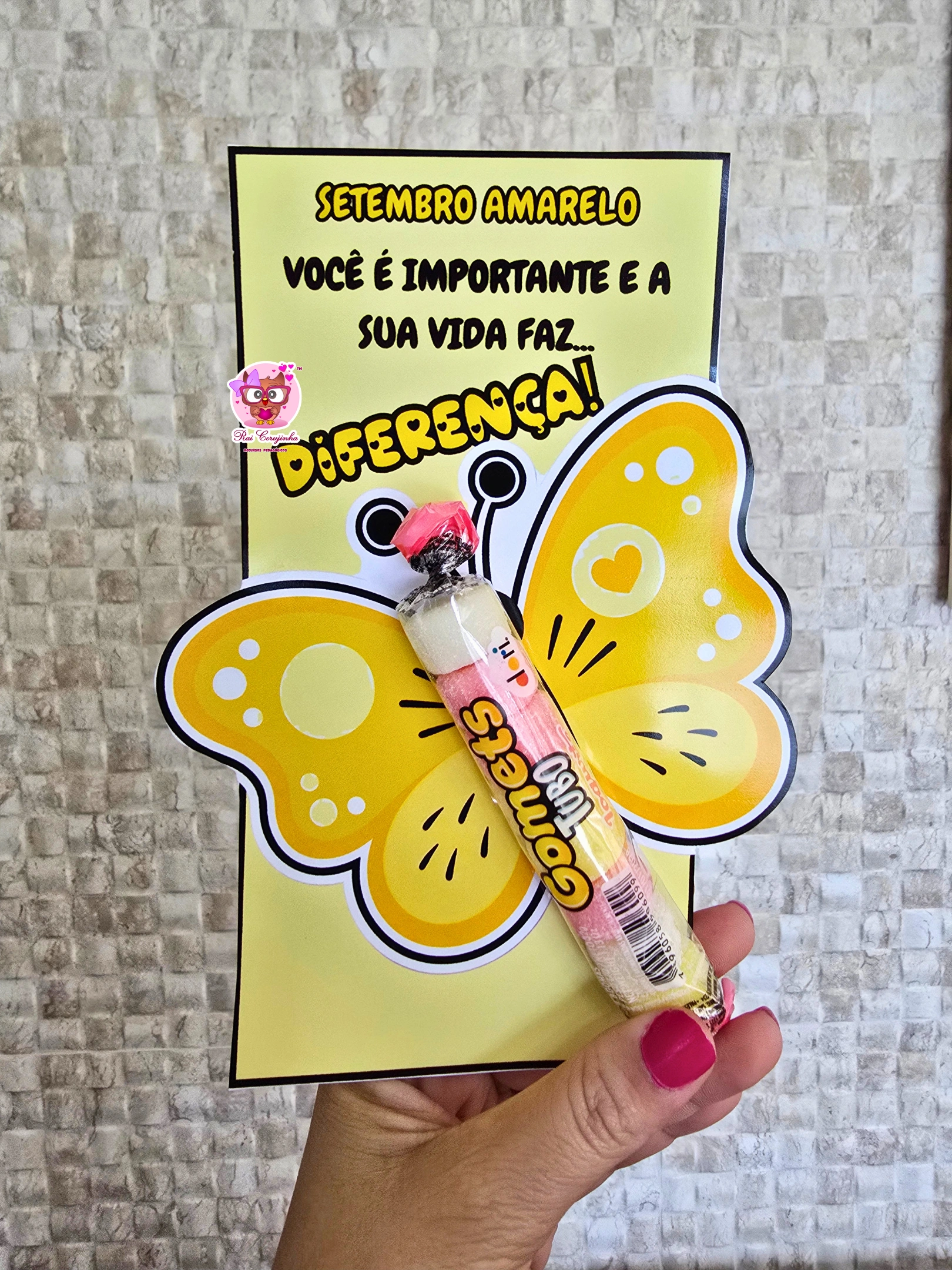 CARTÃO BORBOLETA – SETEMBRO AMARELO 3 CARTÃO BORBOLETA – SETEMBRO AMARELO
