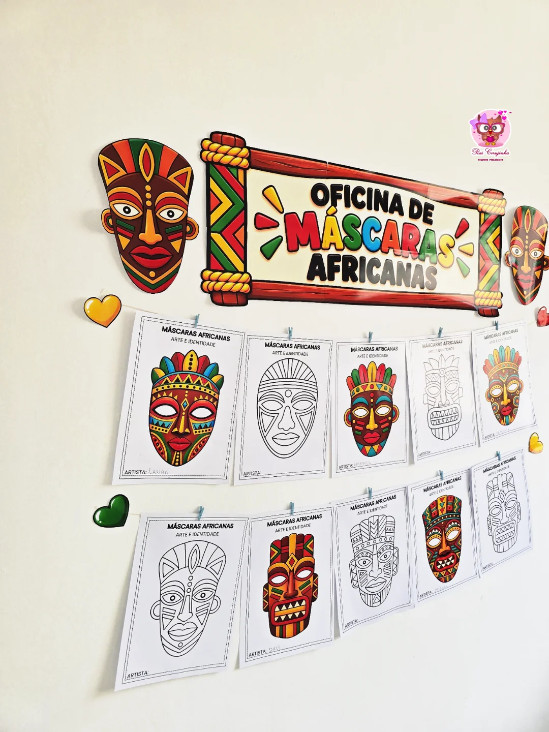MURAL OFICINA DE MÁSCARAS AFRICANAS 4 MURAL OFICINA DE MÁSCARAS AFRICANAS