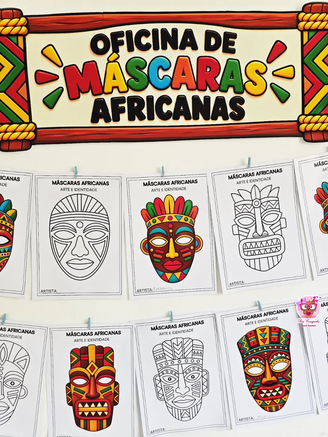 MURAL OFICINA DE MÁSCARAS AFRICANAS 5 MURAL OFICINA DE MÁSCARAS AFRICANAS