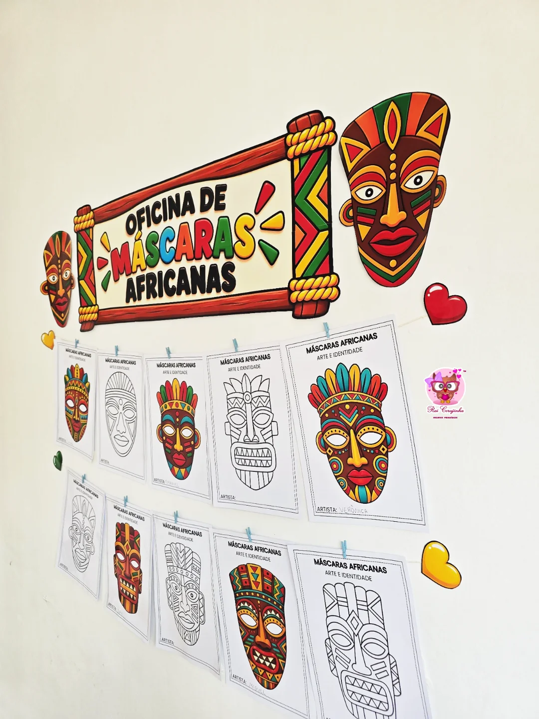 MURAL OFICINA DE MÁSCARAS AFRICANAS 2 MURAL OFICINA DE MÁSCARAS AFRICANAS