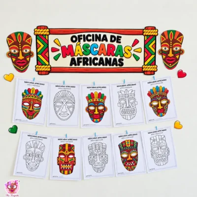 Rai Corujinha Recursos 17 MURAL OFICINA DE MÁSCARAS AFRICANAS