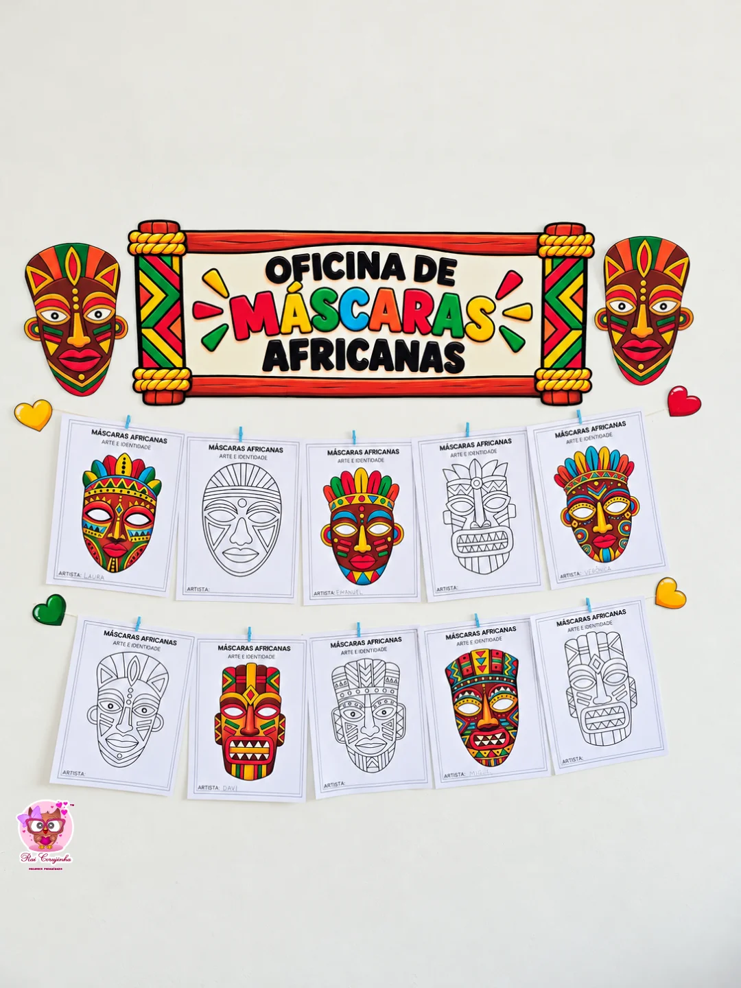 MURAL OFICINA DE MÁSCARAS AFRICANAS 1 MURAL OFICINA DE MÁSCARAS AFRICANAS