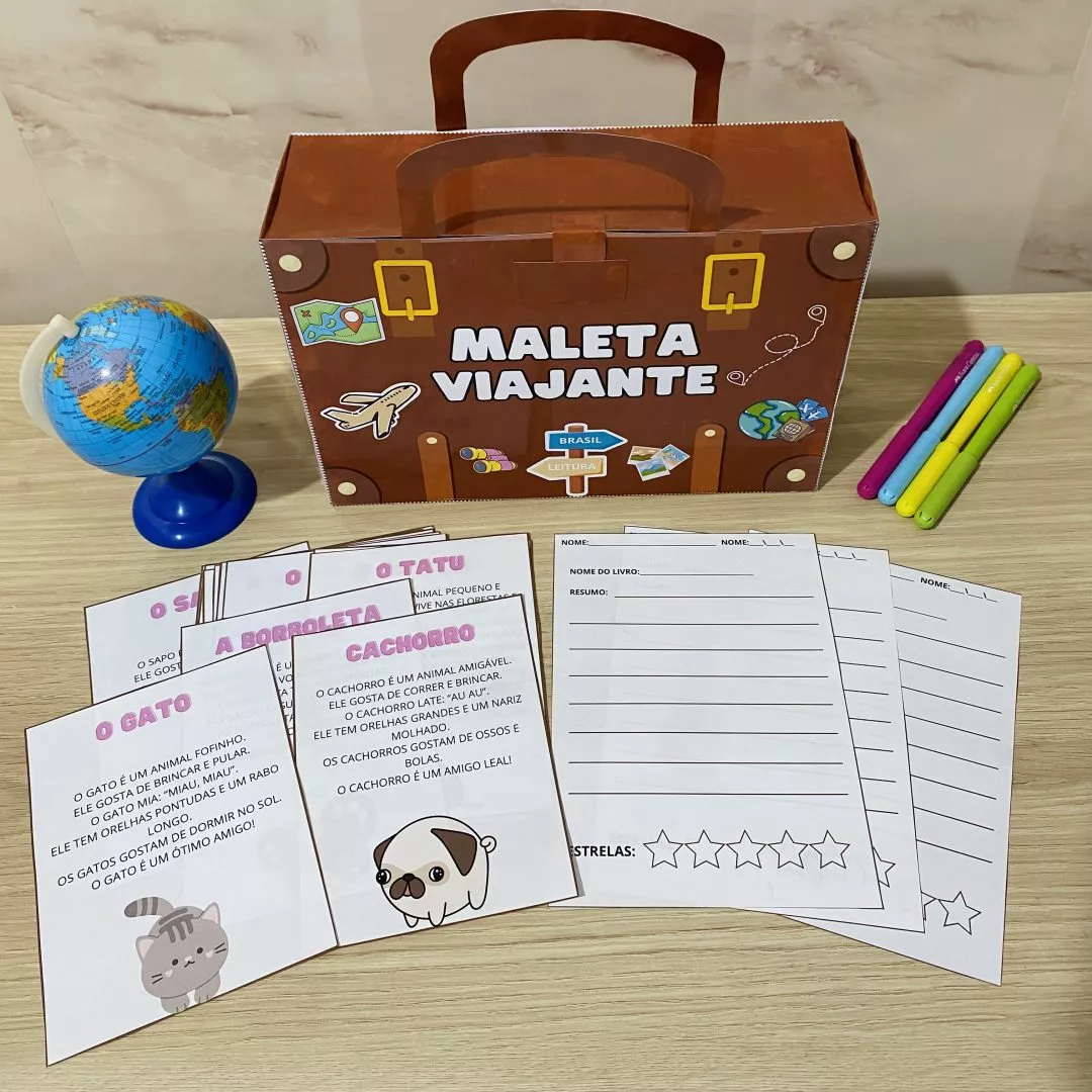 Maleta Viajante para Imprimir PDF – Projeto de Leitura em Família | Educação Infantil – PDF para imprimir