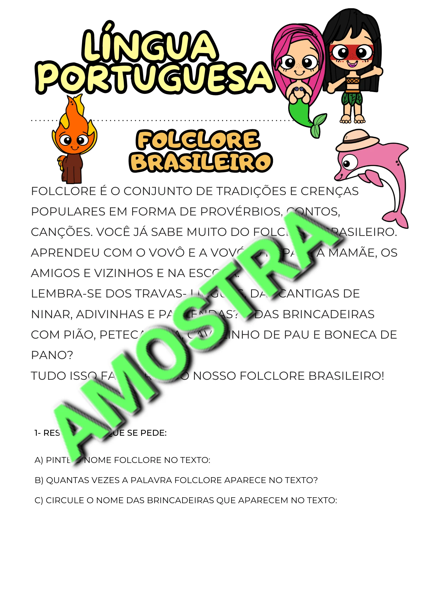 FOLCLORE ATIVIDADES INTERDISCIPLINARES 3 FOLCLORE ATIVIDADES INTERDISCIPLINARES - Imagem 3