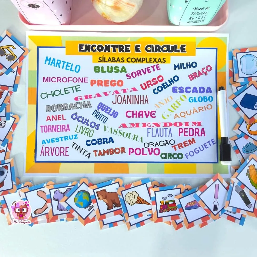 Encontre e circule sílabas complexas