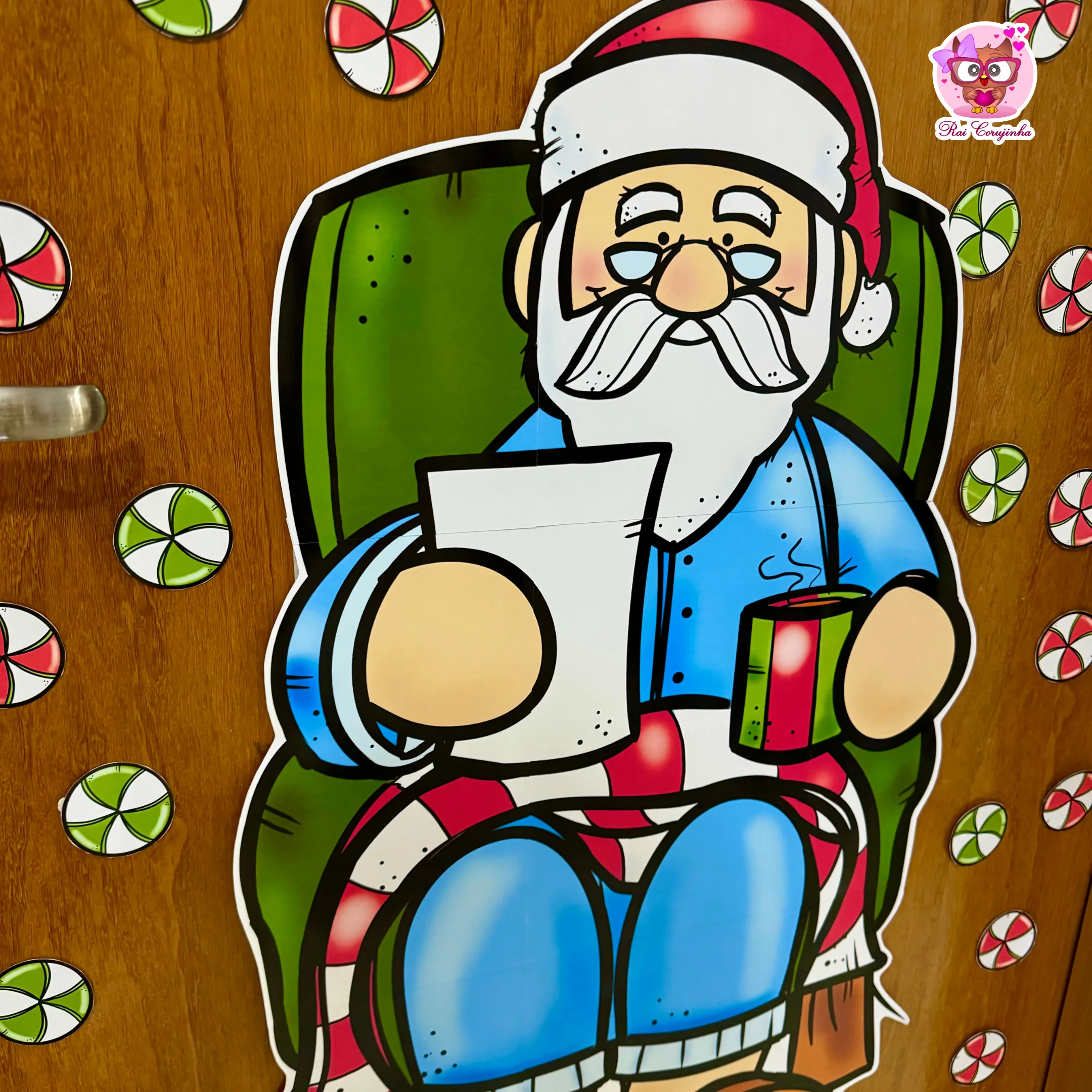 Decoração de porta Papai Noel 3 Decoração de porta Papai Noel - Imagem 3