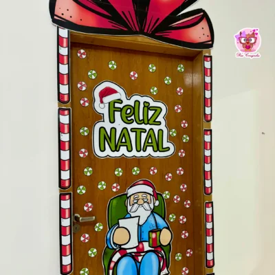Decoração de porta Papai Noel