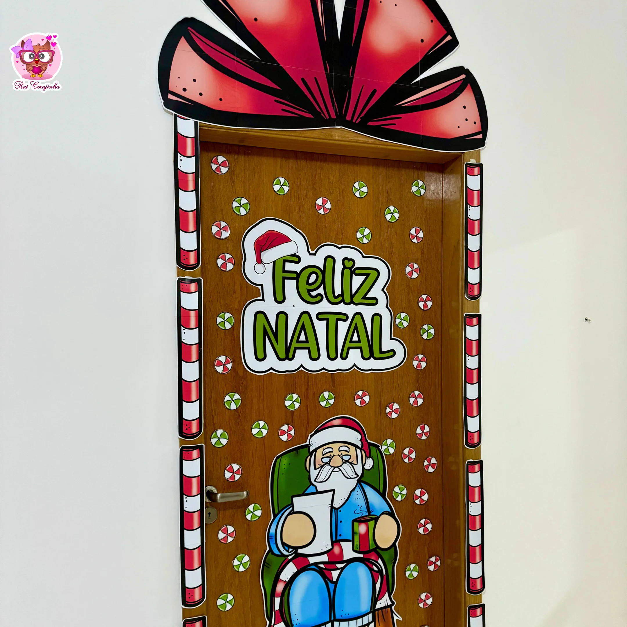 Decoração de porta Papai Noel 2 Decoração de porta Papai Noel - Imagem 2