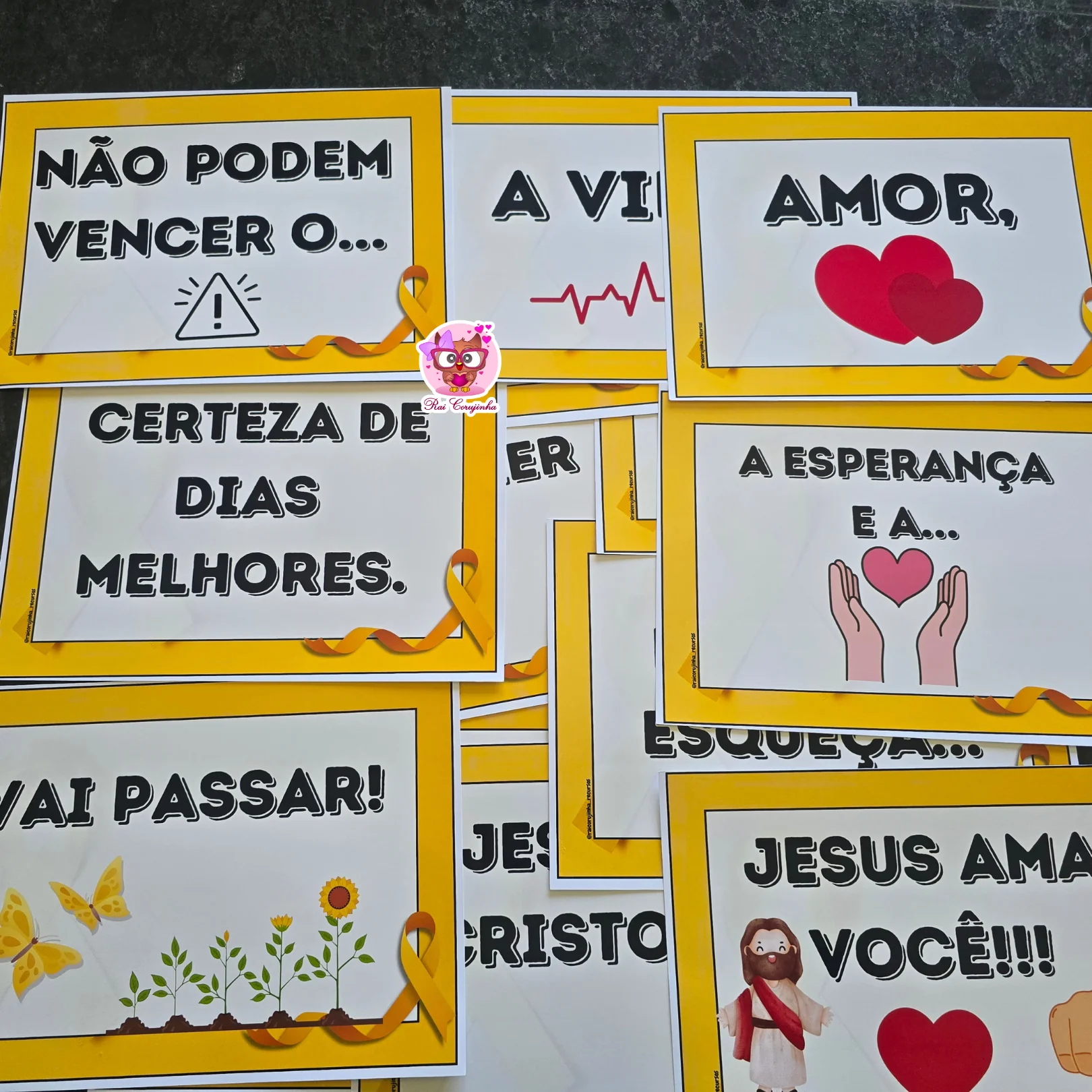 PLAQUINHAS SETEMBRO AMARELO 3 PLAQUINHAS SETEMBRO AMARELO