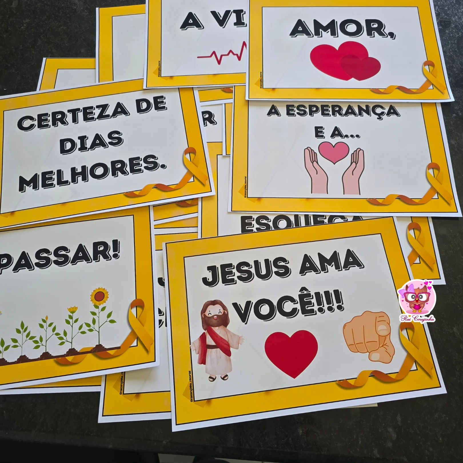 PLAQUINHAS SETEMBRO AMARELO 4 PLAQUINHAS SETEMBRO AMARELO